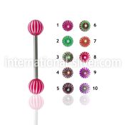 bbdxd straight barbells surgical steel 316l with acrylic parts tongue