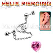 bber48 straight barbells surgical steel 316l ear lobe