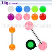 bbgl straight barbells surgical steel 316l with acrylic parts nipple