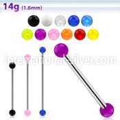 bbiuv4 straight barbells surgical steel 316l with acrylic parts 