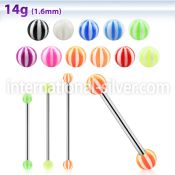 bbivbe5 straight barbells surgical steel 316l with acrylic parts 