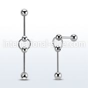 bbsl1d surgical steel industrial barbell 6mm balls