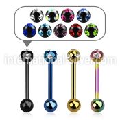 bbtc3 straight barbells anodized surgical steel 316l tongue