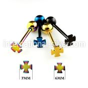 bbtcr straight barbells anodized surgical steel 316l tongue