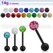 bbtfr6s anodized steel barbell 14g ferido ball 5mm ball