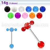 bbuvspn straight barbells surgical steel 316l with acrylic parts tongue