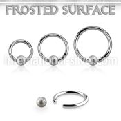 bcr12f5 steel captive bead ring, 12g w a 5mm frosted steel ball