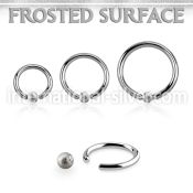 bcr16f3 steel captive bead ring ring, 16g w 3mm frosted ball