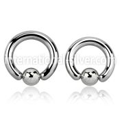 bcr6 hoops captive rings surgical steel 316l ear lobe