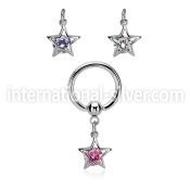 bcrgz414 hoops captive rings surgical steel 316l ear lobe