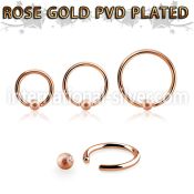 bcrr16f3 rose gold captive bead ring, 16g w 3mm frosted ball