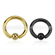 bcrt10 hoops captive rings anodized surgical steel 316l ear lobe