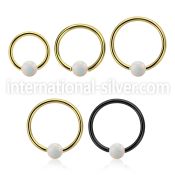 bcrt16o4 pvd plated 316l steel bcr 16g w 4mm synthetic opal ball