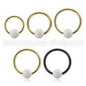 bcrt16o5 pvd plated 316l steel bcr 16g w 5mm synthetic opal ball