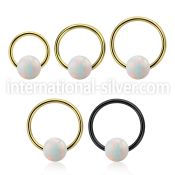 bcrt16o6 pvd plated 316l steel bcr 16g w 6mm synthetic opal ball