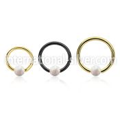 bcrt18o4 pvd plated 316l steel bcr 18g w 4mm synthetic opal ball