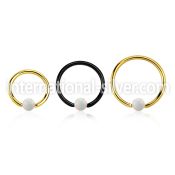 bcrt20o3 pvd plated 316l steel bcr 20g w 3mm synthetic opal ball