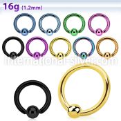 bcrte hoops captive rings anodized surgical steel 316l nose