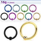 bcrtes hoops captive rings anodized surgical steel 316l nose
