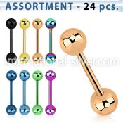 blk104 straight barbells anodized surgical steel 316l tongue