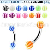 blk144 micro curved barbells surgical steel 316l with acrylic parts eyebrow