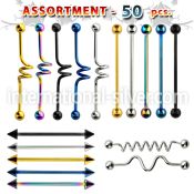 blk233 straight barbells anodized surgical steel 316l 