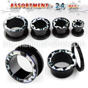 blk238 tunnels gauges acrylic body jewelry ear lobe