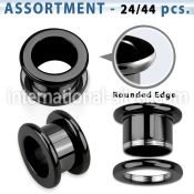 blk245 tunnels gauges anodized surgical steel 316l ear lobe