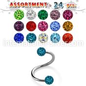 blk284 spirals twisters surgical steel 316l eyebrow