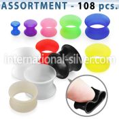 blk296 tunnels gauges silicon body jewelry ear lobe