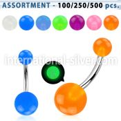 blk30 belly rings surgical steel 316l with acrylic parts belly button