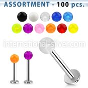 blk32 labrets lip rings surgical steel 316l with acrylic parts belly button