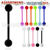 blk338 straight barbells surgical steel 316l with acrylic parts tongue