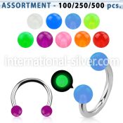 blk361 horseshoes surgical steel 316l with acrylic parts belly button