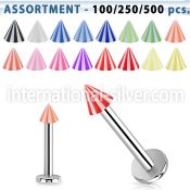 blk372 labrets lip rings surgical steel 316l with acrylic parts labrets chin