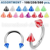 blk384 horseshoes surgical steel 316l with acrylic parts belly button