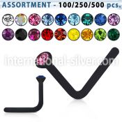 blk424 l shape nose studs acrylic body jewelry nose