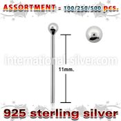 blk445 bend it to fit nose studs silver 925 nose