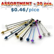 blk45 straight barbells anodized surgical steel 316l 