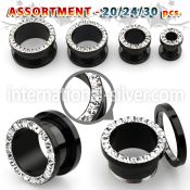 blk505 tunnels gauges anodized surgical steel 316l ear lobe