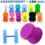 blk681 acrylic cheater fake plugs 4mm 12mm colors 100pcs