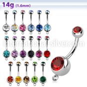 bn2cgh belly rings surgical steel 316l belly button