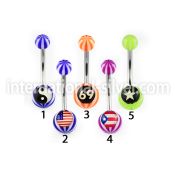 bnbelg belly rings surgical steel 316l with acrylic parts belly button