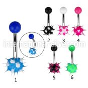 bncsh belly rings surgical steel 316l with acrylic parts belly button