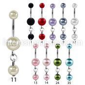 bndpr1 belly rings surgical steel 316l with acrylic parts belly button