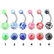 bndxg belly rings surgical steel 316l with acrylic parts belly button