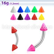 bnesacn micro curved barbells surgical steel 316l with acrylic parts eyebrow