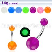 bngl belly rings surgical steel 316l with acrylic parts belly button
