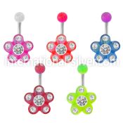bnuvfl10 belly rings surgical steel 316l with acrylic parts belly button