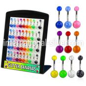 brmix19 belly rings surgical steel 316l with acrylic parts belly button